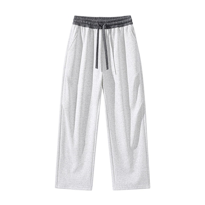 Herren Gerade geschnittene Lounge-Jogginghose mit elastischem Kordelbund & Seitentaschen Echoarchiv