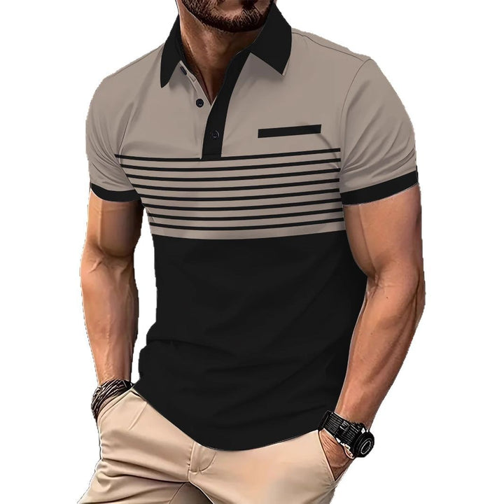 Herren Poloshirt mit modernem Streifendesign und stilvollen Akzenten Echoarchiv