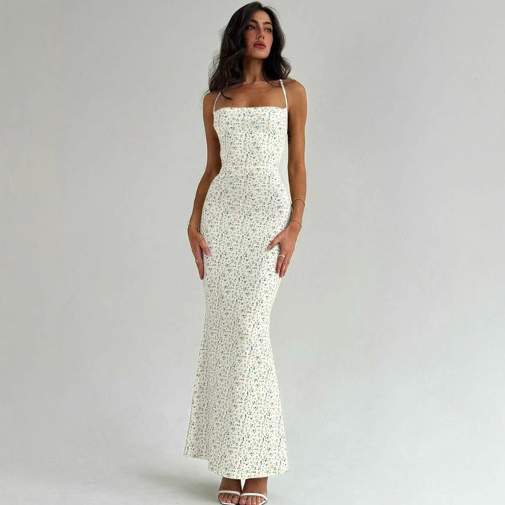 Damen Elegantes Sommerkleid mit zarten Blumenmuster und fließendem Schnitt Echo Archiv