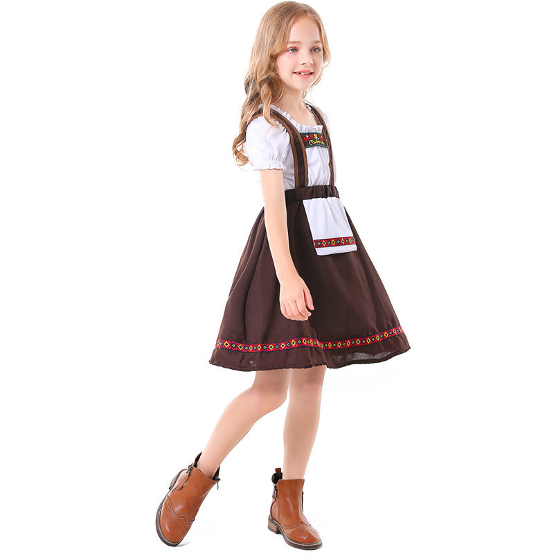 Damen nan traditionelles Mädchen-Dirndlkleid mit Schürze und dekorativen Stickereien Echo Archiv