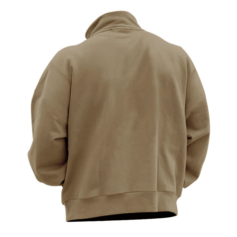 Herren Sweatshirt mit halblangem Reißverschluss und weichem Innenfutter – Marzano