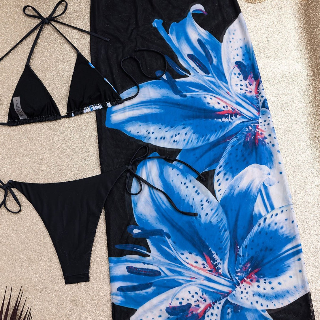 Damen eleganter Bikinis mit floralem Überwurf Echo Archiv