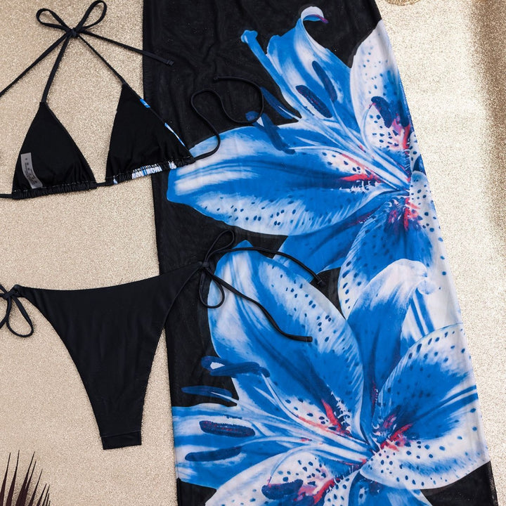 Damen eleganter Bikinis mit floralem Überwurf Echo Archiv