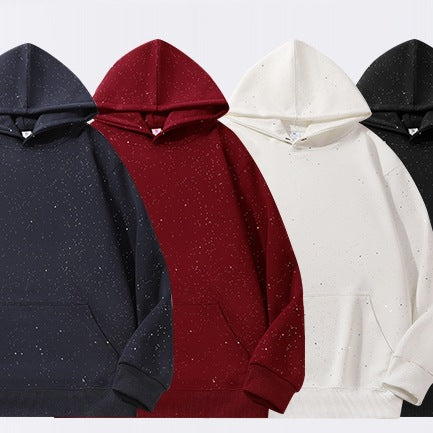 Unisex Oversize-Kapuzenpullover aus French-Terry mit Kängurutasche & dezenter Sprenkeloptik Echoarchiv