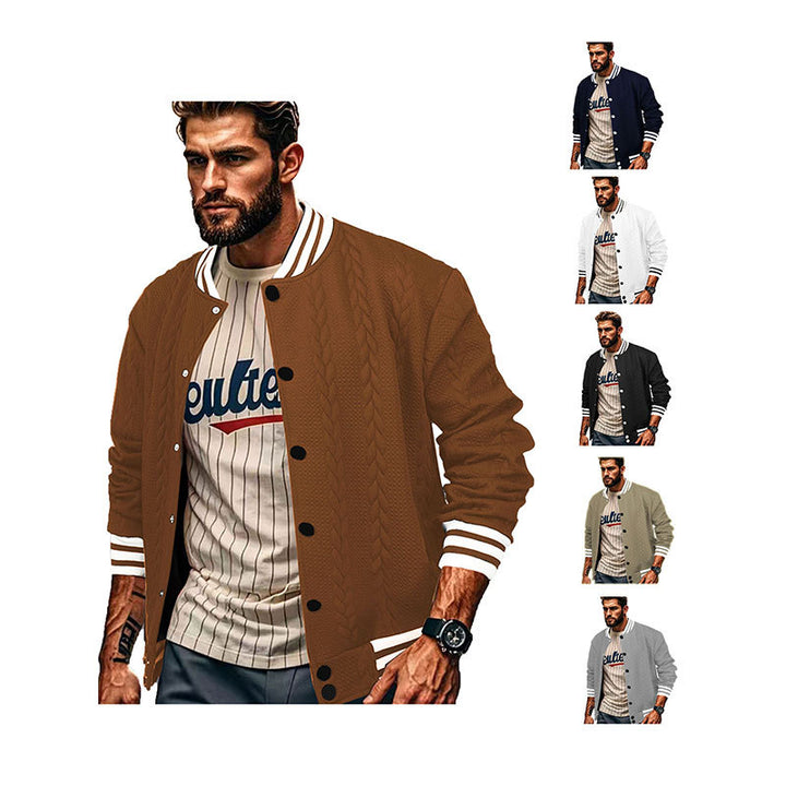 Herren Sportswear-Bomberjacke mit strukturiertem Design und Kontraststreifen Echoarchiv