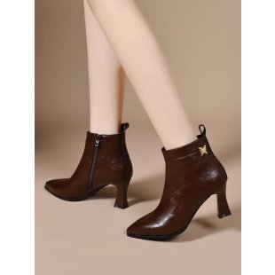 Damen Elegante Stiefeletten mit hohem Absatz und Reißverschluss Echo Archiv