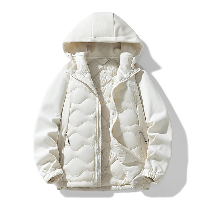 Herren Gefütterte Hybrid-Steppjacke mit Kapuze und Fleeceärmeln Echo Archiv