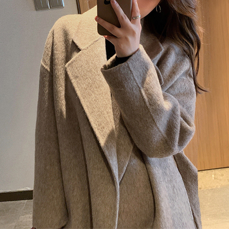 Damen Elegante und lässige Oversized-Wolljacke Echoarchiv