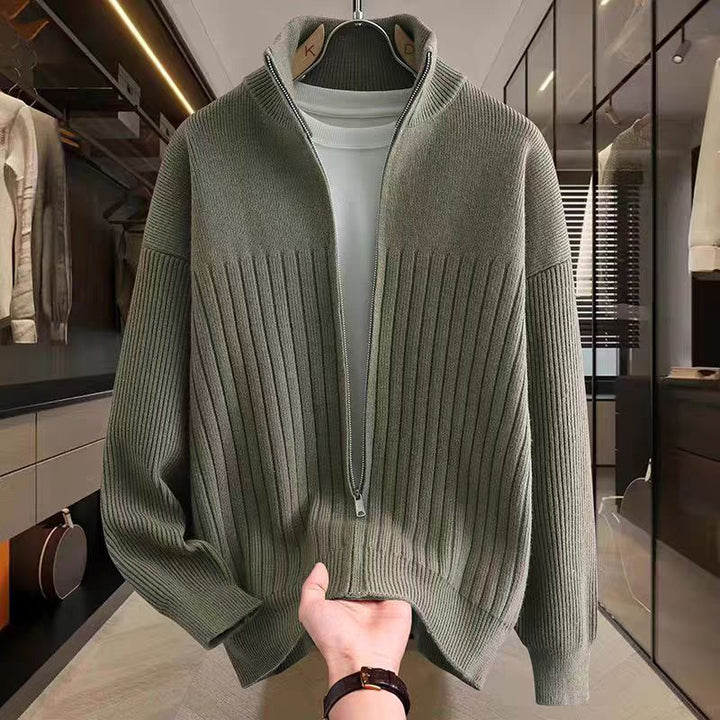 Herren Elegante Strickjacke mit hohem Kragen Echo Archiv