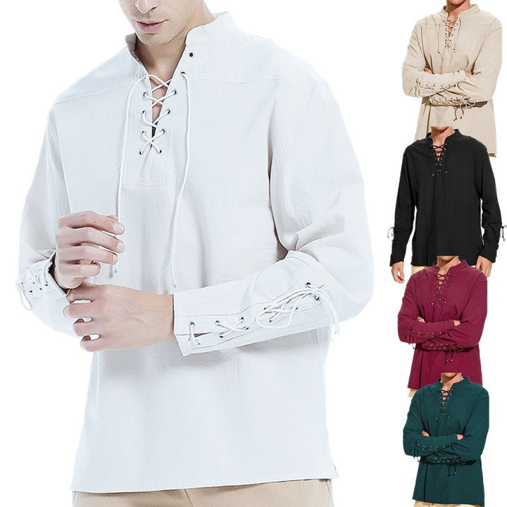 Herren Langarmshirt mit modernem Schnürdesign und lässigem Schnitt Echoarchiv