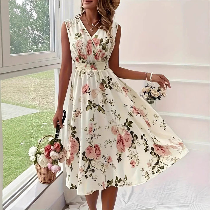 Damen Verspieltes A-Linien Kleid mit floralen Details Echoarchiv
