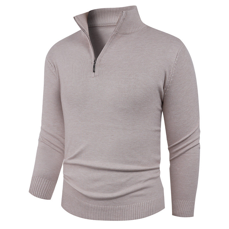 Herren Strickpullover mit hohem Kragen und praktischem Reißverschluss Echoarchiv