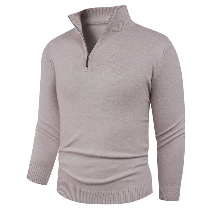 Herren Strickpullover mit hohem Kragen und praktischem Reißverschluss Echoarchiv