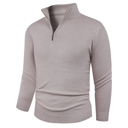 Herren Strickpullover mit hohem Kragen und praktischem Reißverschluss Echoarchiv