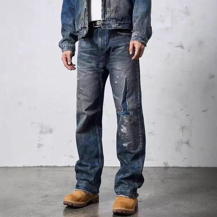 Herren Weit geschnittene Destroyed Jeans Echoarchiv