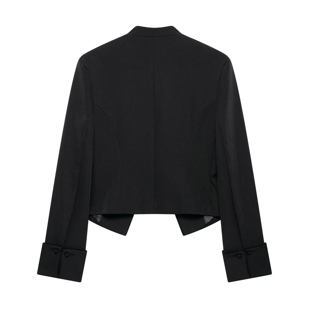 Damen Kurze militärinspirierte Bolerojacke mit Stehkragen und Zierkordeln Echo Archiv