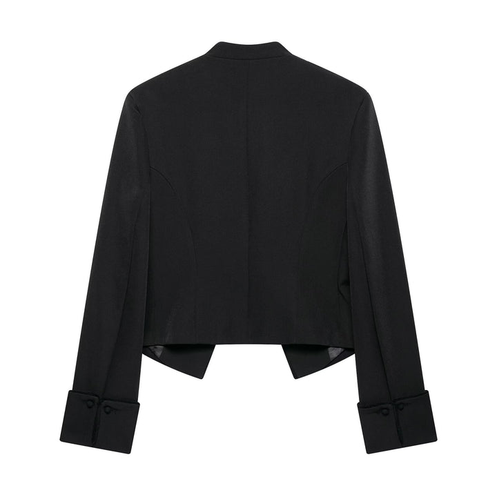 Damen Kurze militärinspirierte Bolerojacke mit Stehkragen und Zierkordeln Echo Archiv