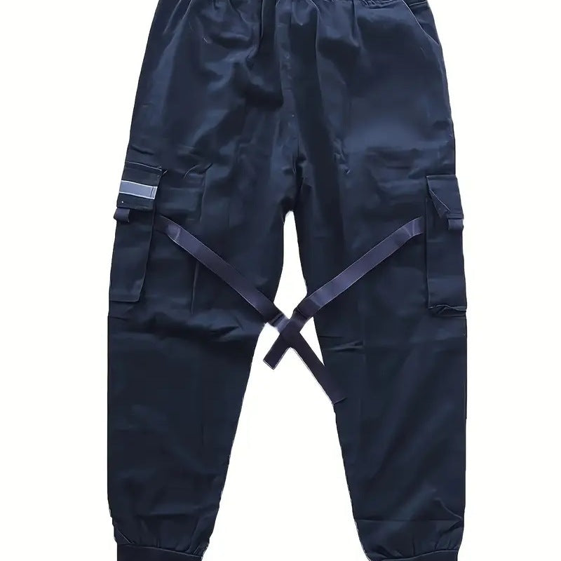 Herren Technische Cargo-Jogginghose mit Mehrfachtaschen, Gurtriemen & elastischem Bündchen Echo Archiv