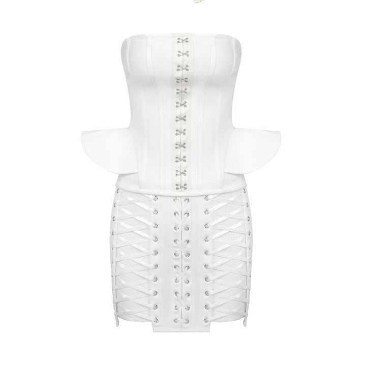 Damen Korsettkleid mit raffinierten Schnürdetails und voluminösen Ärmeln Echo Archiv