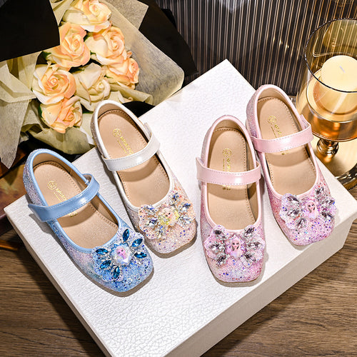 Mädchen Mary Jane Glitzer Ballerinas mit Blumenverzierung Echo Archiv