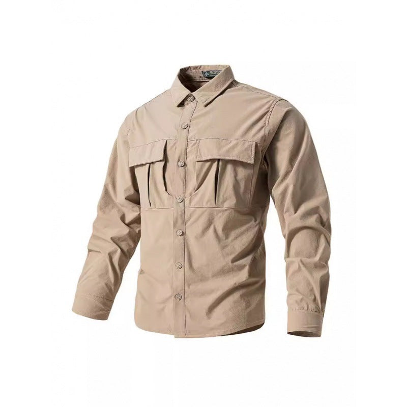 Herren Leichte Hemdenjacke im Utility‑Stil mit aufgesetzten Brustklappen und Knopfleiste Echo Archiv