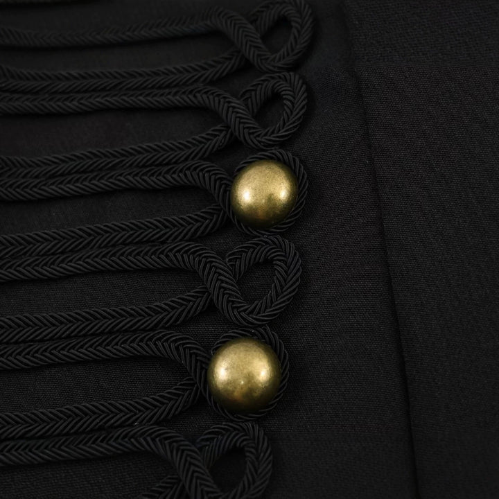 Damen militärinspirierte Cropped-Jacke mit Stehkragen und dekorativer Zierknopfpassé Echo Archiv