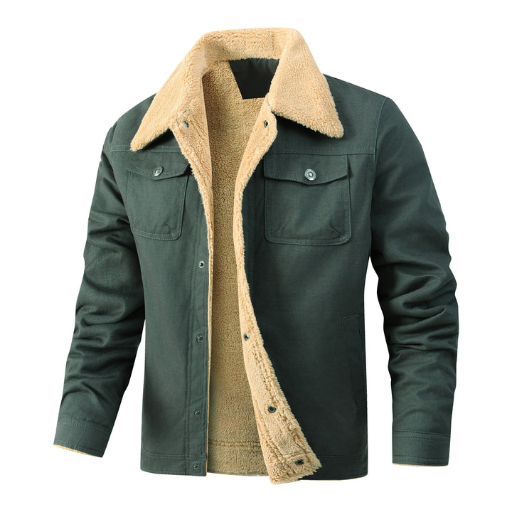 Herren Sherpa-gefütterte Canvas-Jacke mit Hemdkragen Echoarchiv