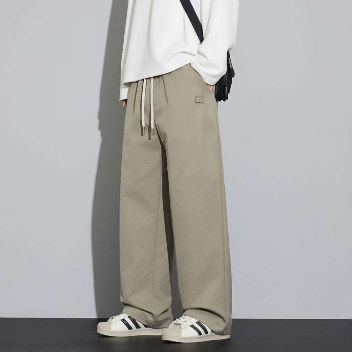 Herren Weite Relaxed‑Fit Stoffhose mit Tunnelzug & Bügelfalte Echo Archiv