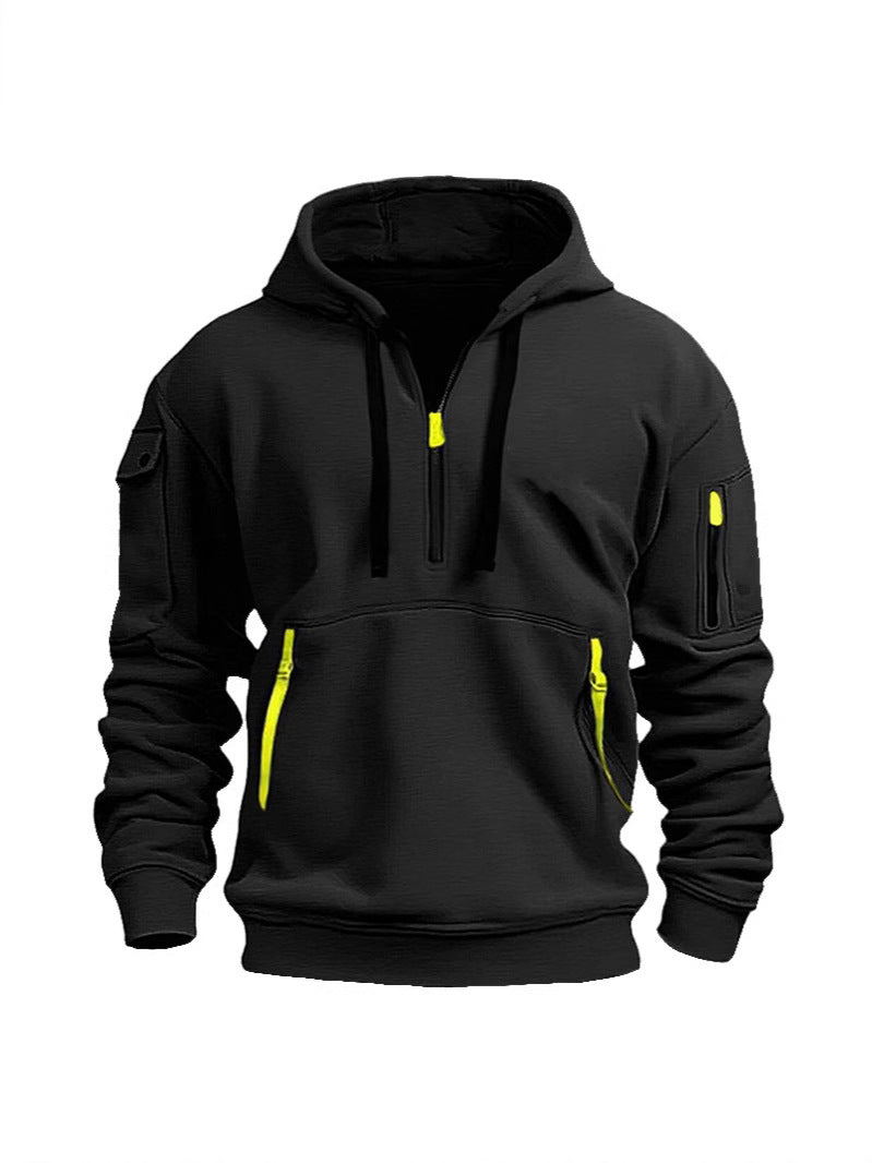 Herren funktionale Kapuzenpullover mit mehreren Reißverschlusstaschen Echoarchiv