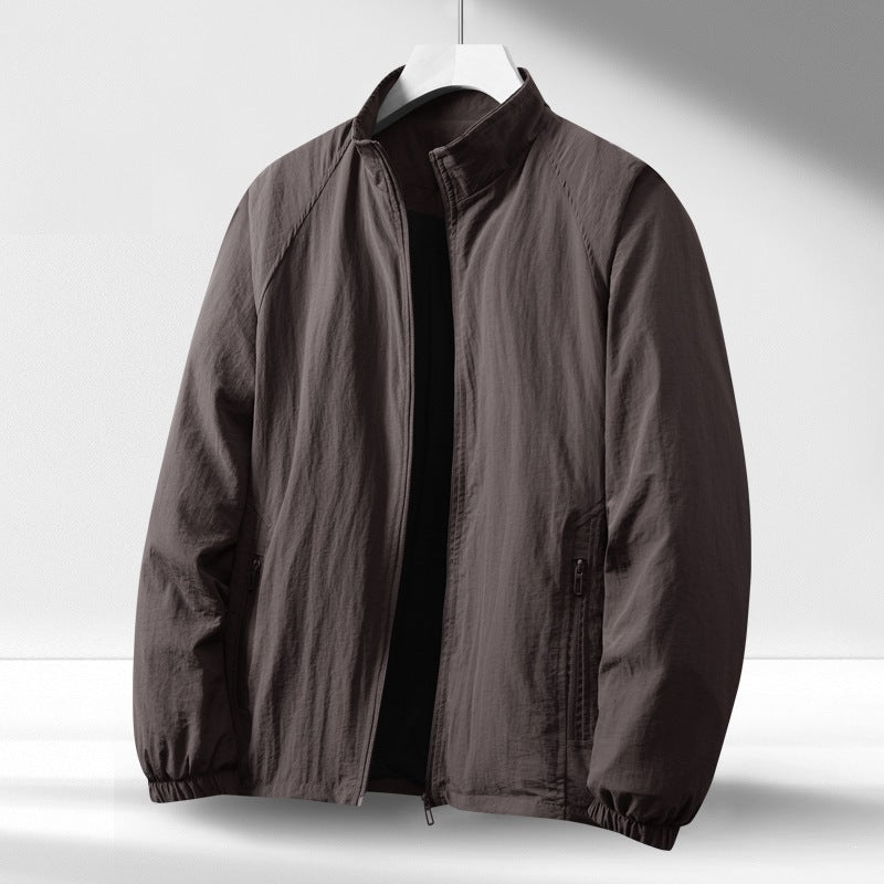 Herren Leichte winddichte Reißverschluss-Blousonjacke mit Stehkragen und elastischen Bündchen Echo Archiv