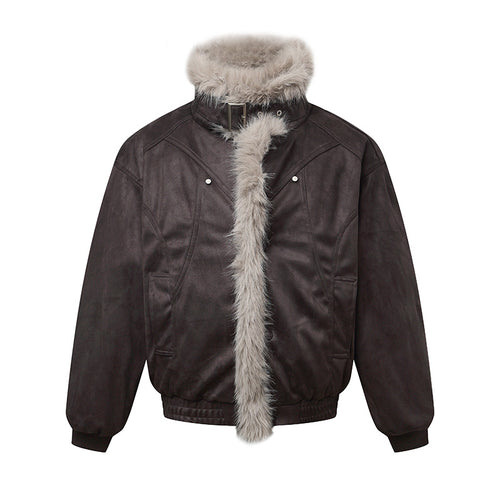 Herren Bomberjacke im Aviator‑Look mit Kunstfellbesatz und Schnallenkragen Echoarchiv