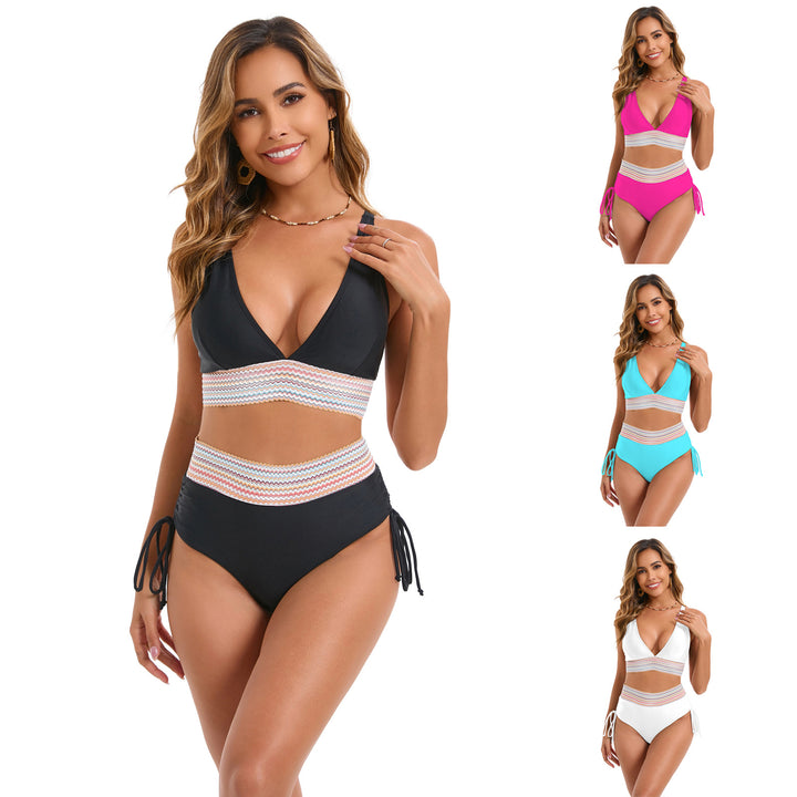 Damen Hochtailliertes Bikini-Set mit trendigen Schnürdetails Echo Archiv