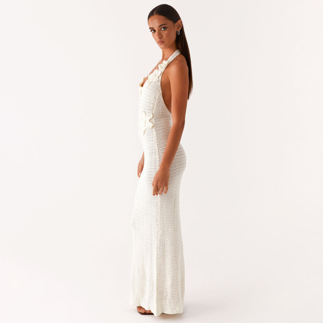 Damen häkel Maxi-Kleid mit floralem Design Echo Archiv