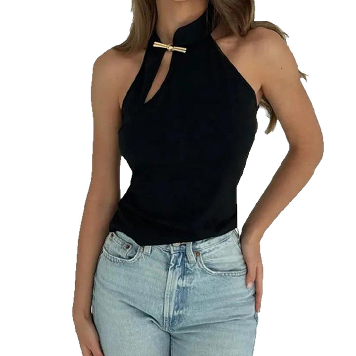 Damen Hochgeschlossenes Sporttop mit dekorativem Schlitz und eleganter Schnalle Echo Archiv