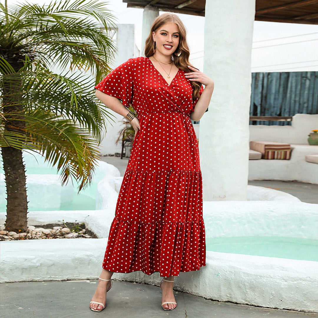 Damen Maxikleid mit trendigem Wickeldesign und feminine Rüschendetails Echo Archiv