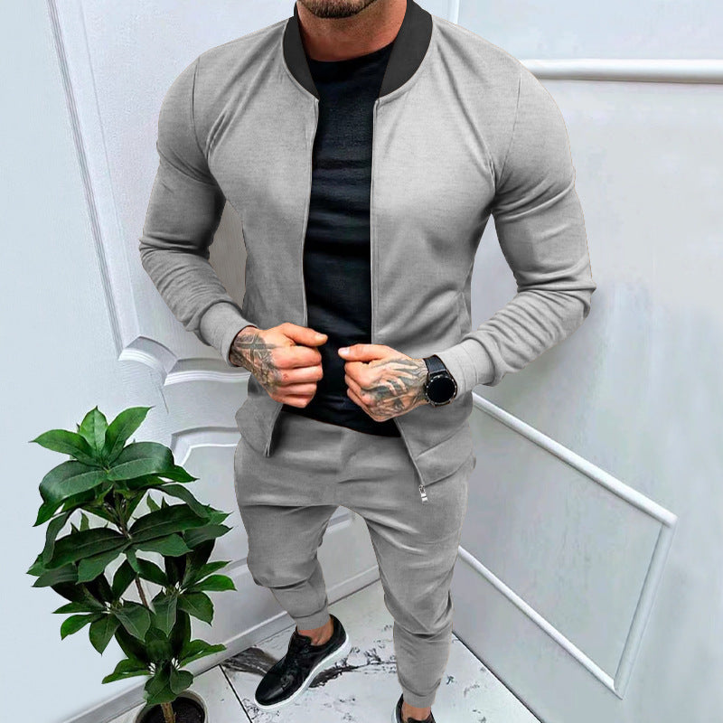 Herren Sportliches 2-Teiliges Jogginganzug-Set mit modernem Reißverschluss Echoarchiv