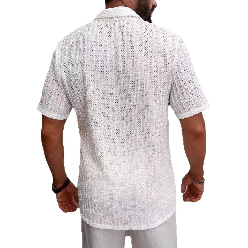 Herren lässiges Hemd mit strukturiertem Design Echoarchiv