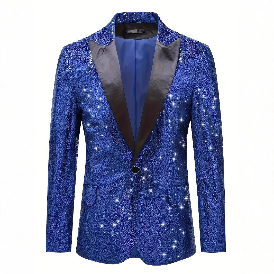 Herren Glitzernder Paillettenblazer mit elegantem Schnitt Echoarchiv