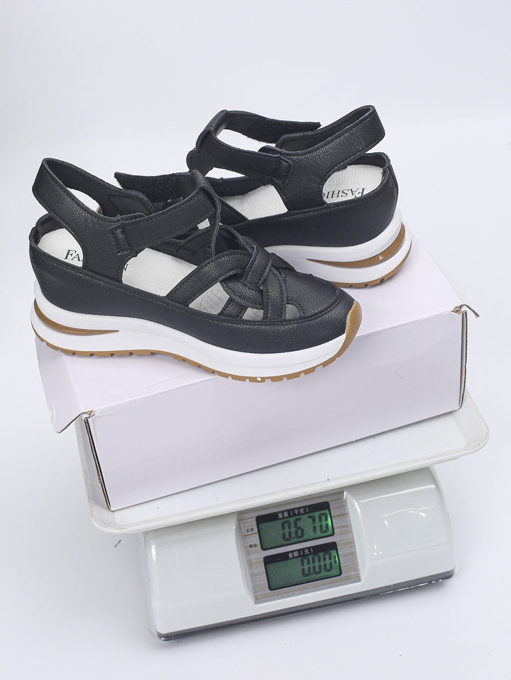Damen Plateau-Sandalen mit sportlicher Sneaker-Sohle und verstellbaren Klettriemen – Sorelia