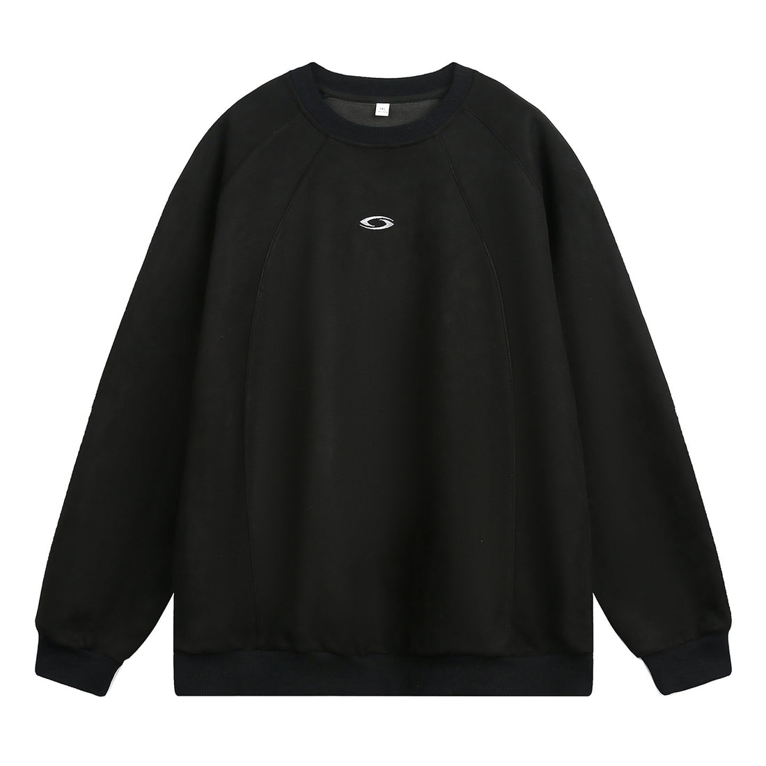 Unisex Oversize Rundhals-Sweatshirt mit Raglanärmeln, dekorativen Nahtpanelen und minimalistischer Logo-Stickerei Echo Archiv