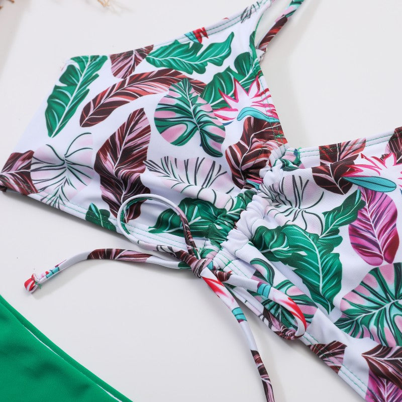 Damen Hochtailliertes Bikini-Set mit floralem Oberteil Echo Archiv
