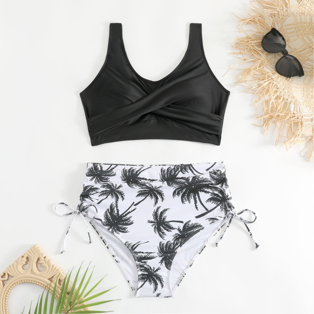 Damen Hochtailliertes Bikini-Set mit verstellbaren Trägern Echo Archiv