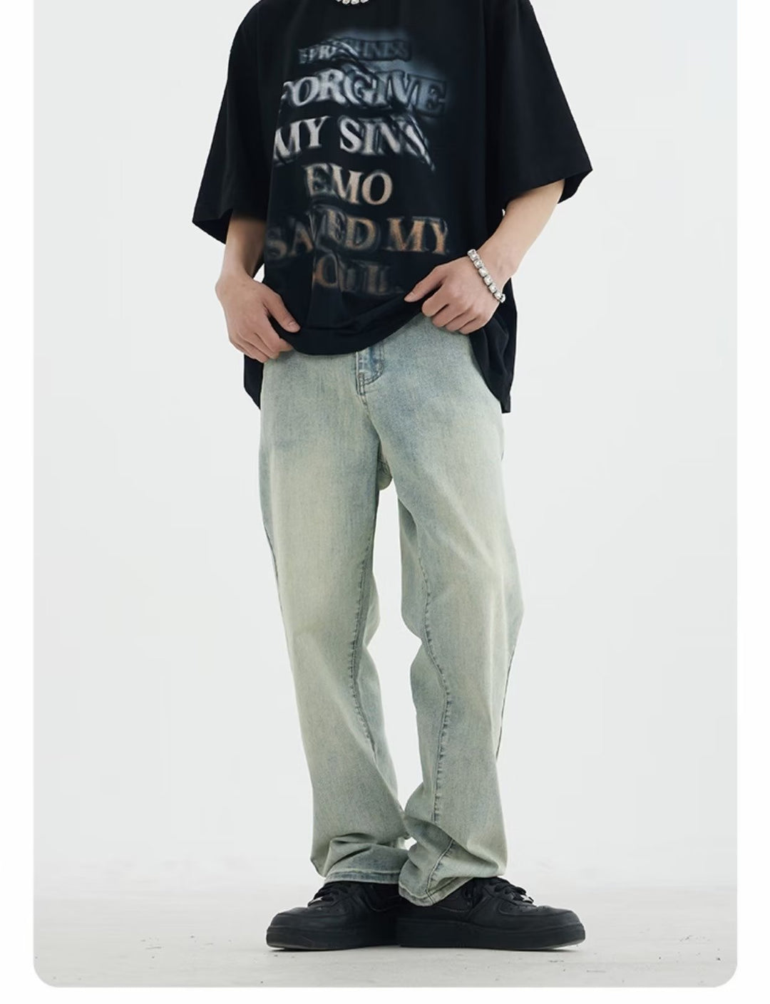 Herren lockere Denim-Jeans mit niedriger Bundhöhe Echoarchiv