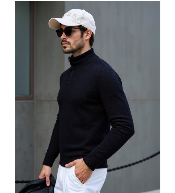 Herren Rollkragenpullover mit modernem Strukturdesign Echoarchiv