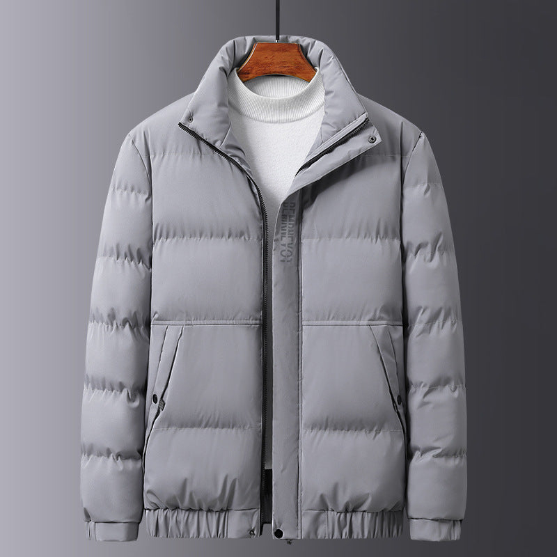 Herren gesteppte Winterjacke mit hochgeschlossenem Kragen und vielseitigen Taschen Echoarchiv