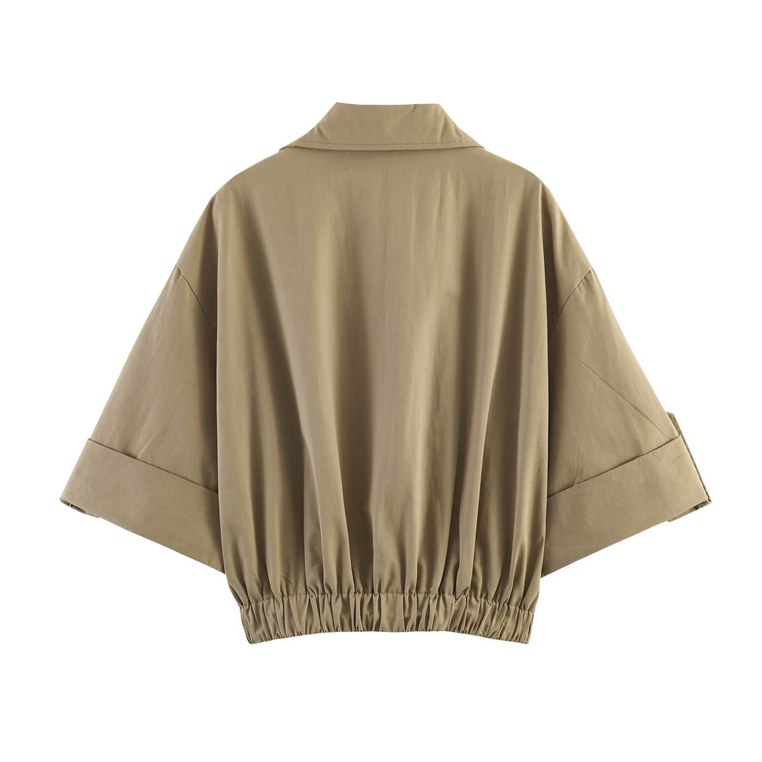 Damen Cropped Doppelreihiges Trenchcape im Boxy‑Schnitt Echoarchiv