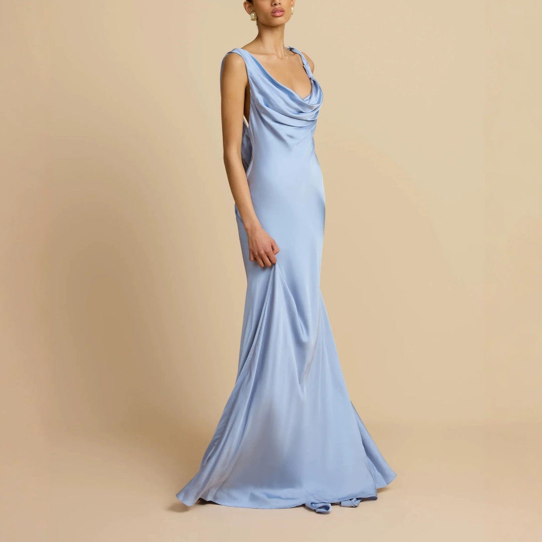 Damen Elegantes Maxikleid mit drapierten Details Echo Archiv