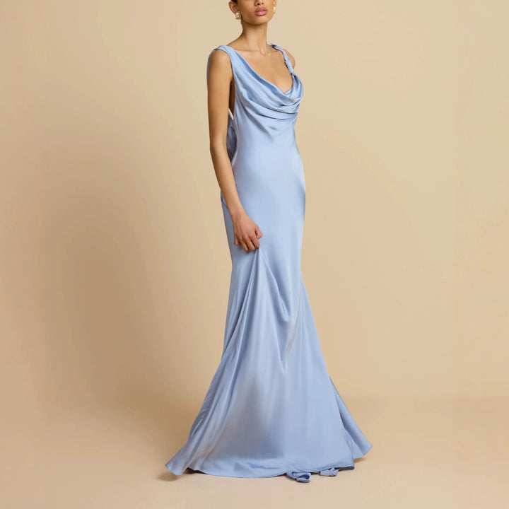 Damen Elegantes Maxikleid mit drapierten Details Echo Archiv