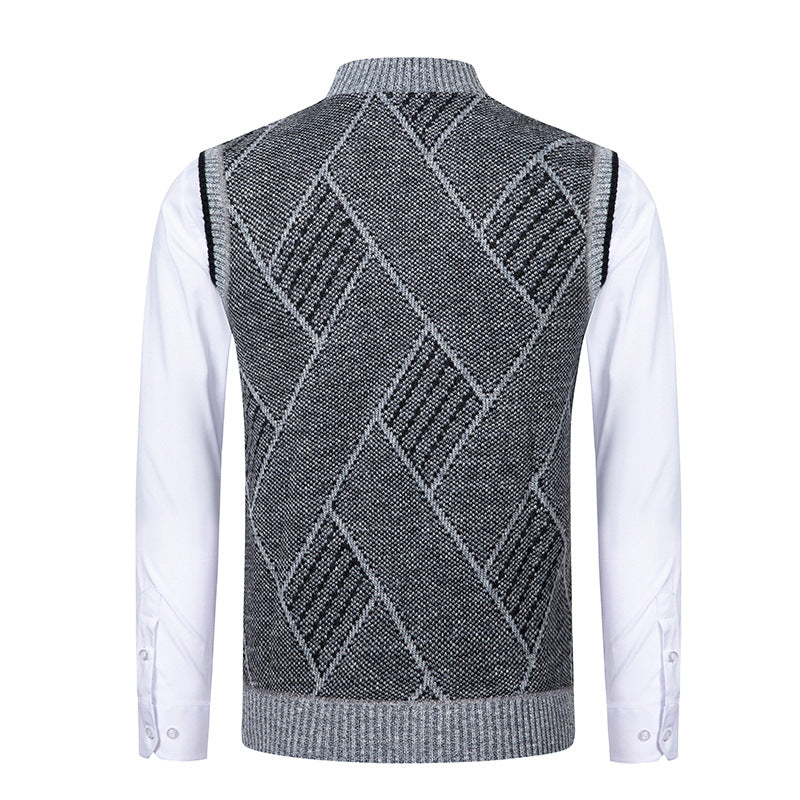 Herren nan elegante Strickweste mit Reißverschluss und Stehkragen Echo Archiv