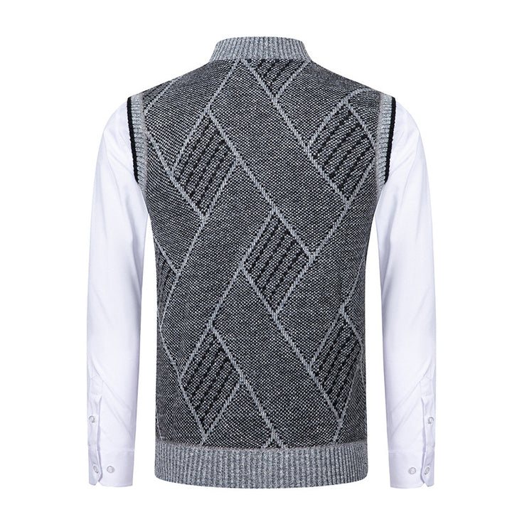 Herren nan elegante Strickweste mit Reißverschluss und Stehkragen Echo Archiv